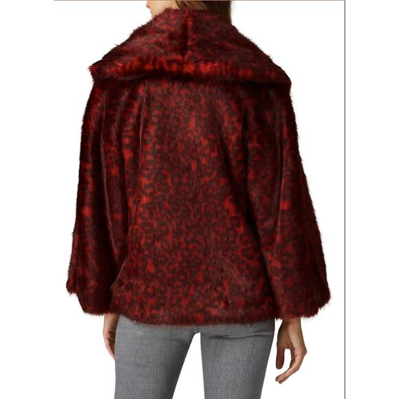 NATORI Red Leopard Faux Fur Jacket - Picture 5 of 10